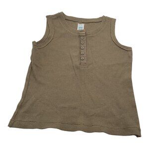 Carters Toddler Girls Muscle Tank Top Size 4T Green Waffle Knit Button Front